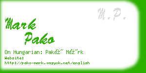 mark pako business card